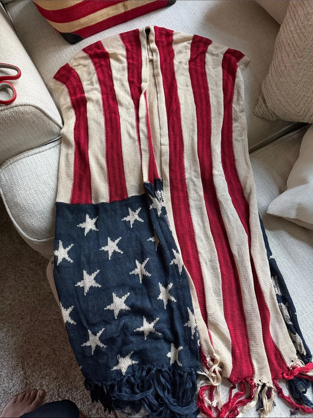 Rue21 Red White and Blue Patriotic Woven Tote with Matching Hat